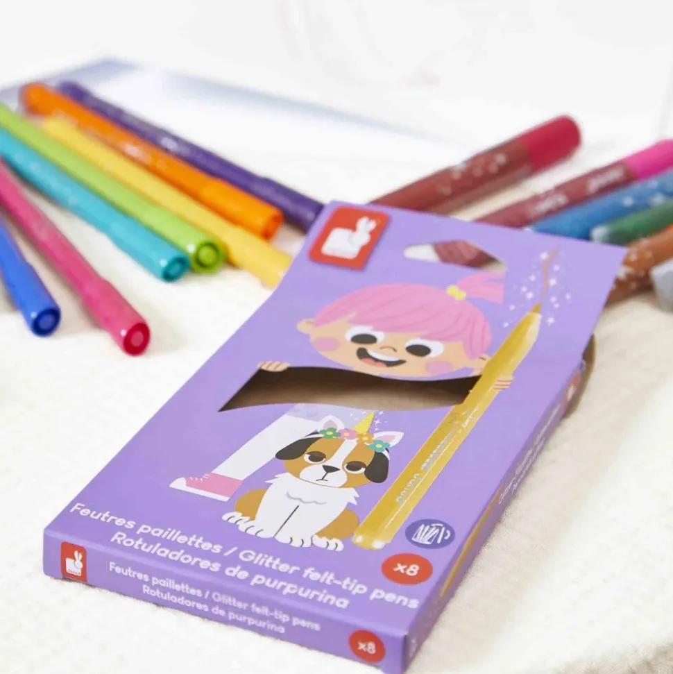 Set de 8 feutres pailletés