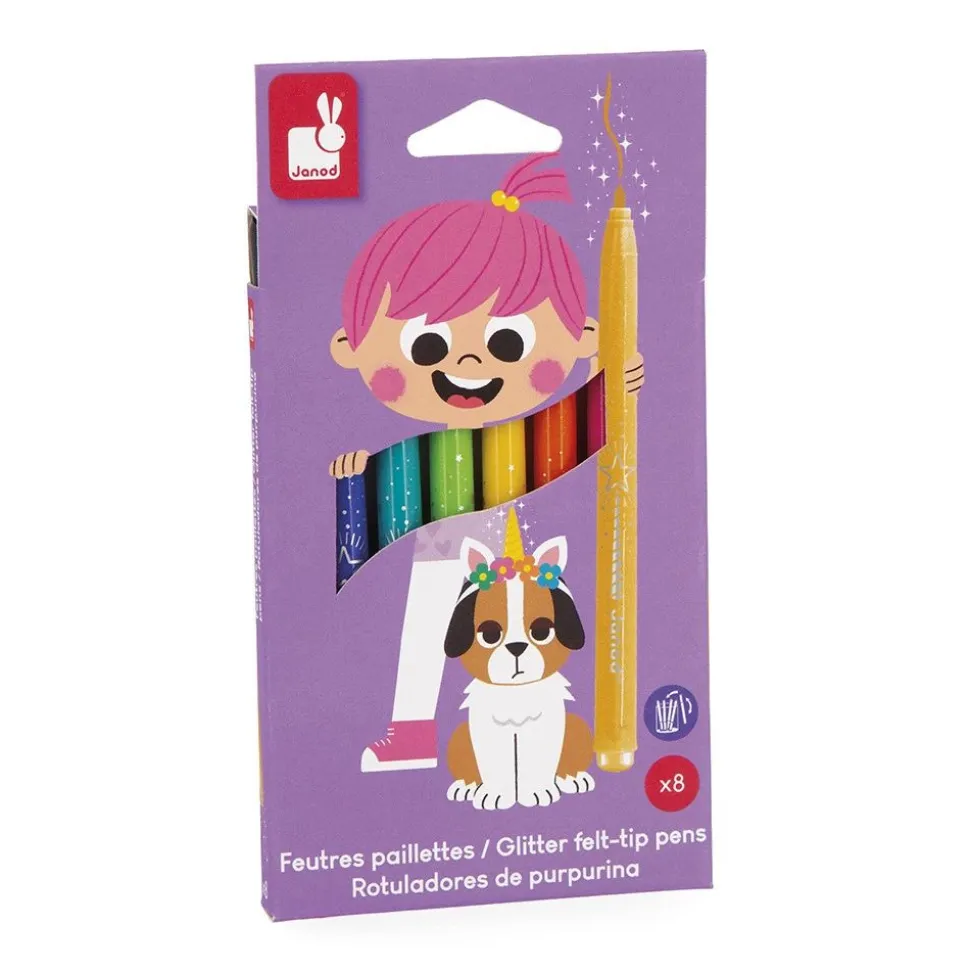 Set de 8 feutres pailletés