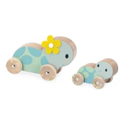 Set de jouet en bois 2 tortues à pousser pure