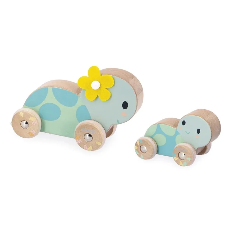 Set de jouet en bois 2 tortues à pousser pure