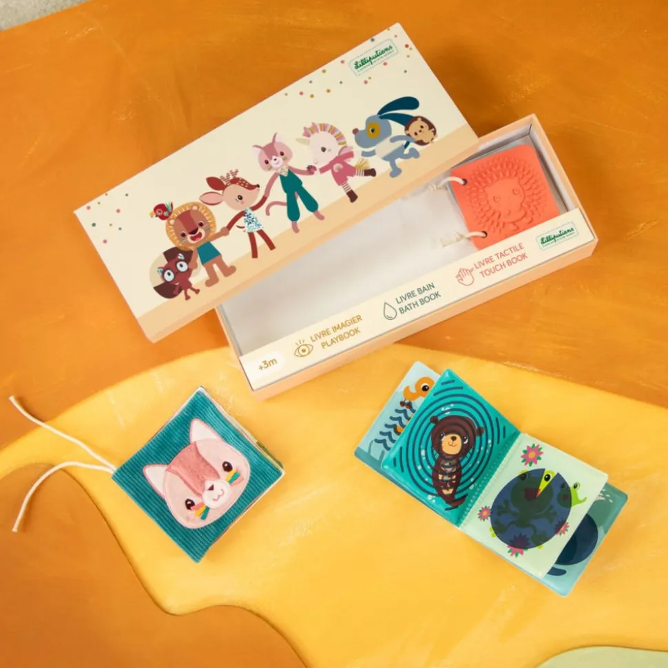 Set de 3 livres sensoriels pour bébé jardin