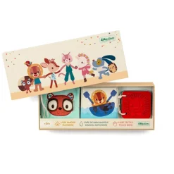 Set de 3 livres sensoriels pour bébé jungle