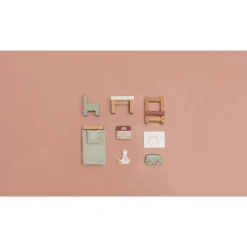 Set de 7 pièces de chambre d'enfant pour maison de poupée fsc