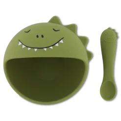 Set premier repas bébé en silicone - mr. dino