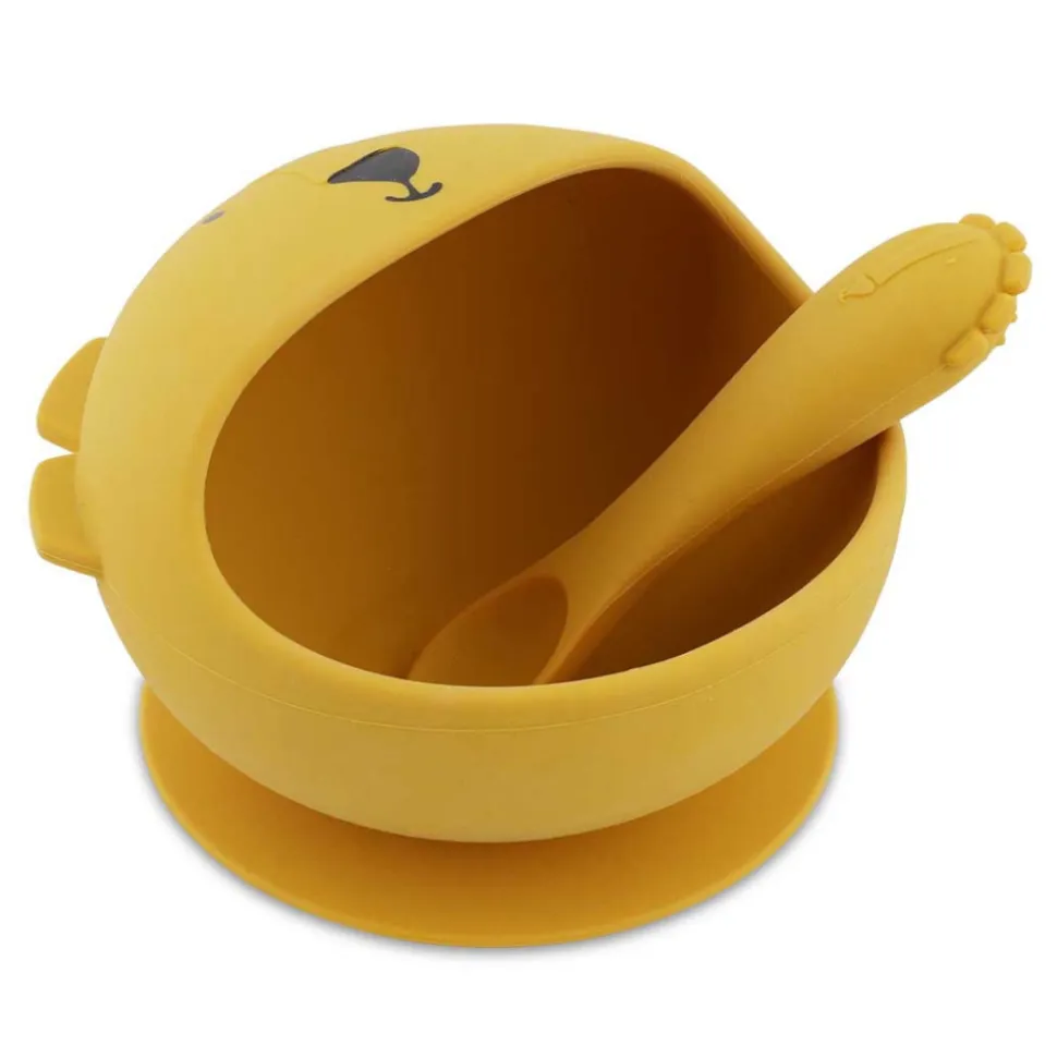 Set premier repas bébé en silicone - mr. lion