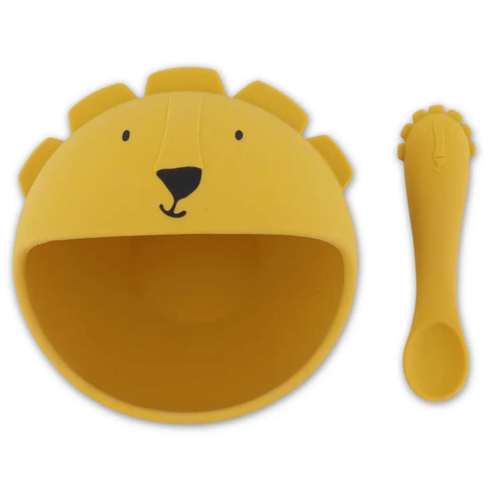 Set premier repas bébé en silicone - mr. lion