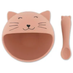 Set premier repas bébé en silicone - mrs. cat
