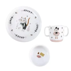 Set vaisselle 3 pièces en porcelaine après la pluie