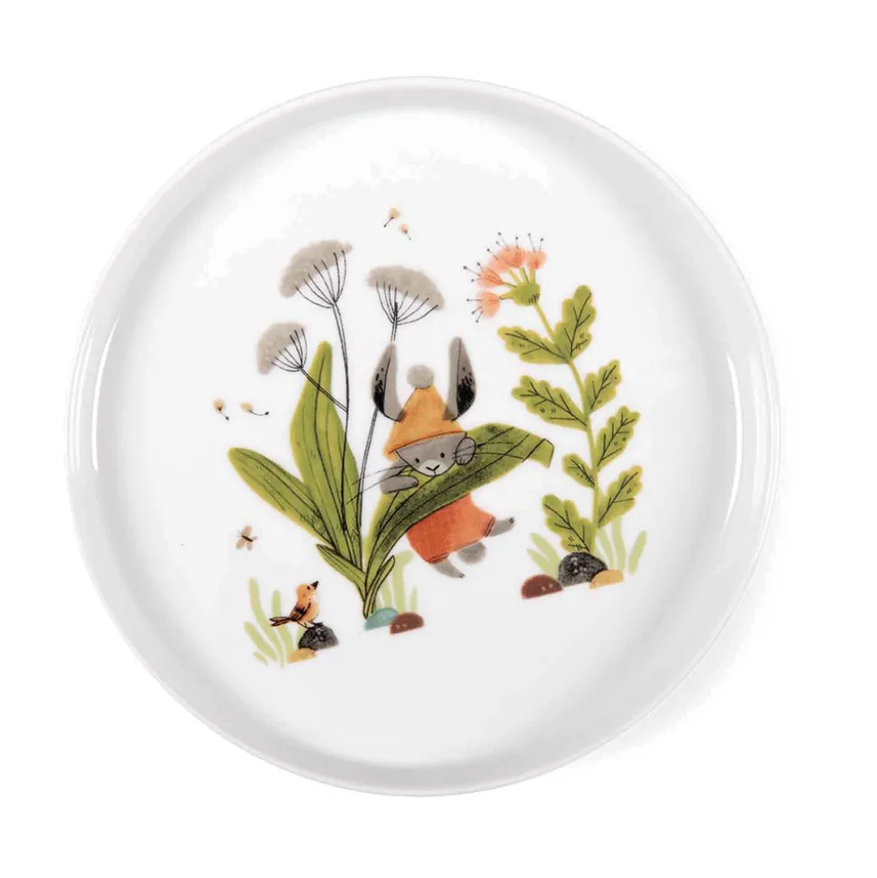 Set vaisselle 3 pièces en porcelaine trois petits lapins