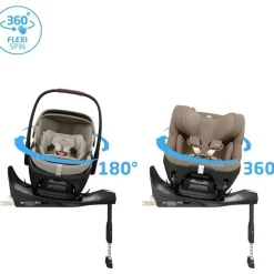 Siège auto coral slide pro oak truffle avec base