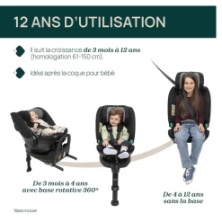 Siège auto fullseat 360 i-size avec base black satin