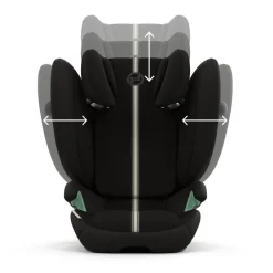 Siège auto pliable i-size solution g2 i-fix tissu plus moon black