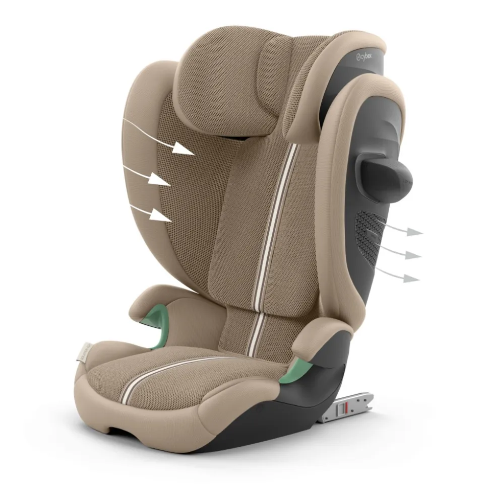 Siège auto pliable i-size solution g2 i-fix tissu plus almond beige