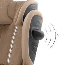 Siège auto pliable i-size solution g2 i-fix tissu plus almond beige