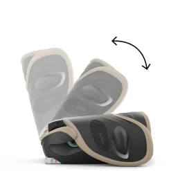 Siège auto pliable i-size solution g2 i-fix tissu plus almond beige