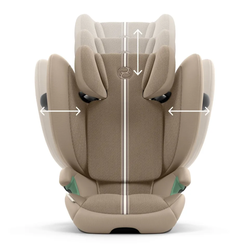 Siège auto pliable i-size solution g2 i-fix tissu plus almond beige