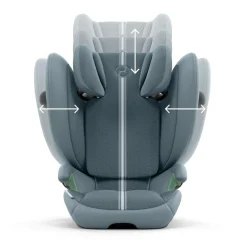 Siège auto pliable i-size solution g2 i-fix tissu plus stormy blue