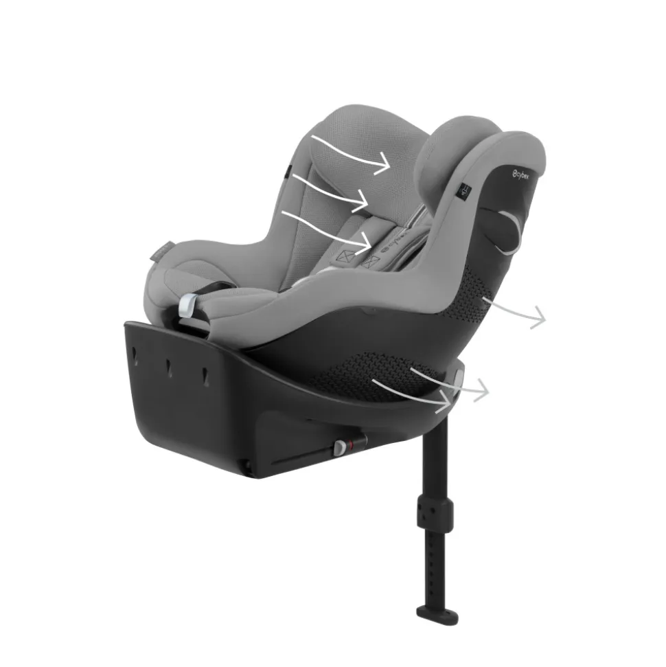 Siège auto sirona gi i-size tissu plus stone grey avec base intégrée