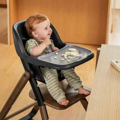Siège bébé et tablette evolve bois foncé