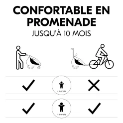 Siège bébé pour remorque de vélo baby lounger 2 grey