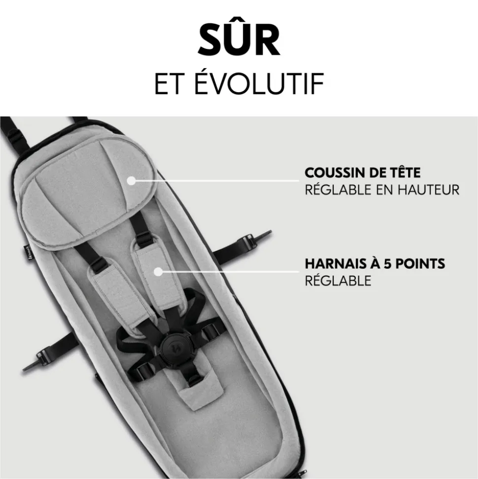 Siège bébé pour remorque de vélo baby lounger 2 grey