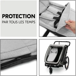 Siège bébé pour remorque de vélo baby lounger 2 grey
