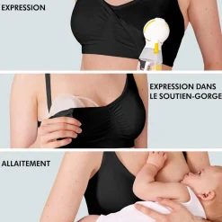 Soutien-gorge d'allaitement 3-en-1 xxl noir