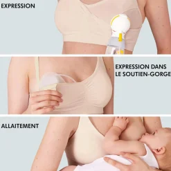 Soutien-gorge d'allaitement 3-en-1 m chair