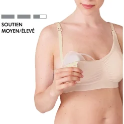 Soutien-gorge d'allaitement 3-en-1 s chair