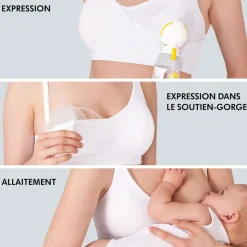 Soutien-gorge d'allaitement 3-en-1 m blanc