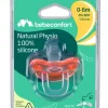 Sucette naturel physio tout en silicone - 6/18 mois - coloris aléatoire