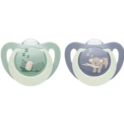 2 sucettes first choice nuit 6-18m hippo/koala