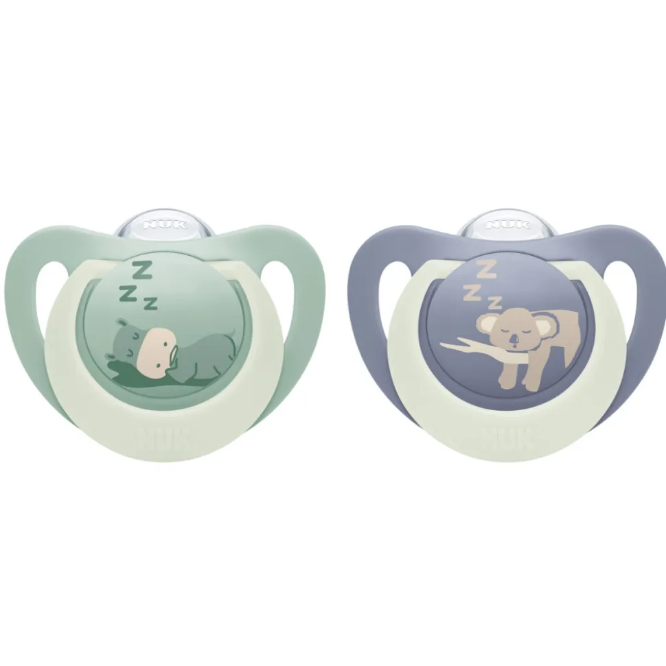 2 sucettes first choice nuit 6-18m hippo/koala
