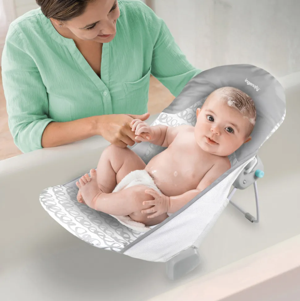 Support de bain bébe à 2 position, gris