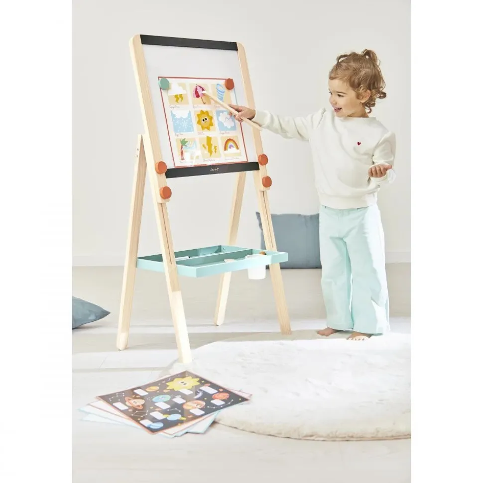 Tableau de la maîtresse en bois double face pour enfant
