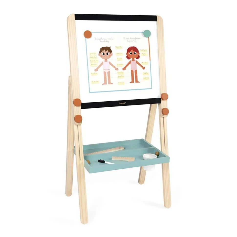 Tableau de la maîtresse en bois double face pour enfant