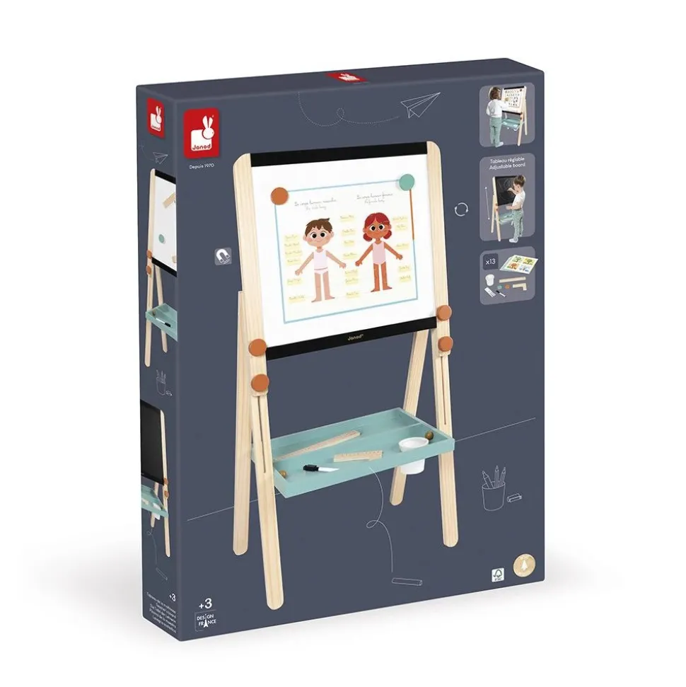 Tableau de la maîtresse en bois double face pour enfant
