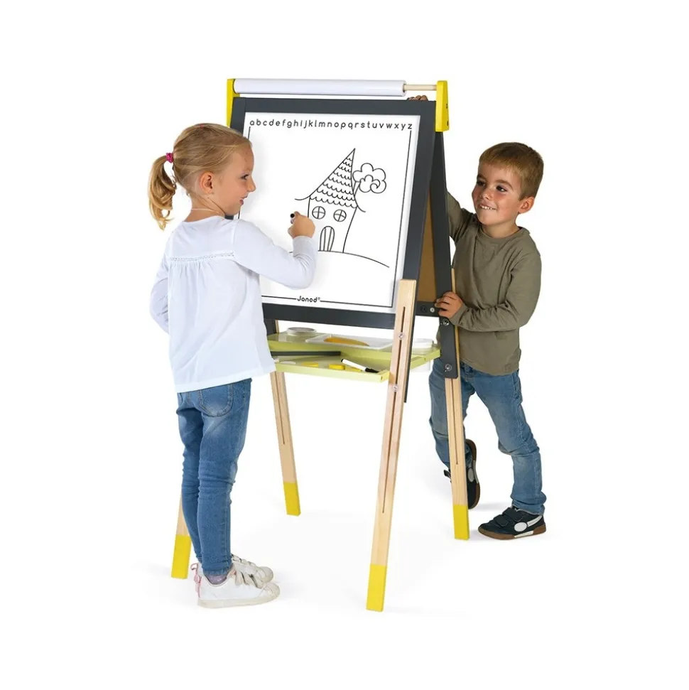 Tableau réglable 2 en 1 gris et jaune
