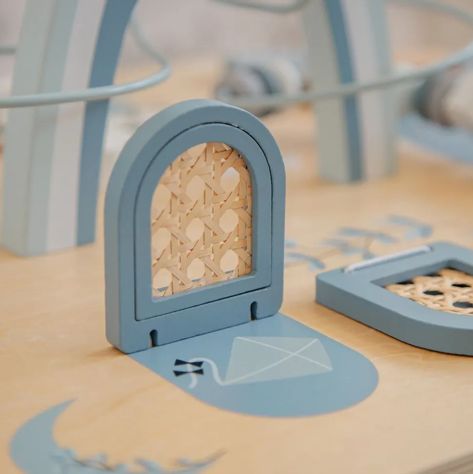 Table d'activités en bois - bleu