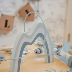 Table d'activités en bois - bleu