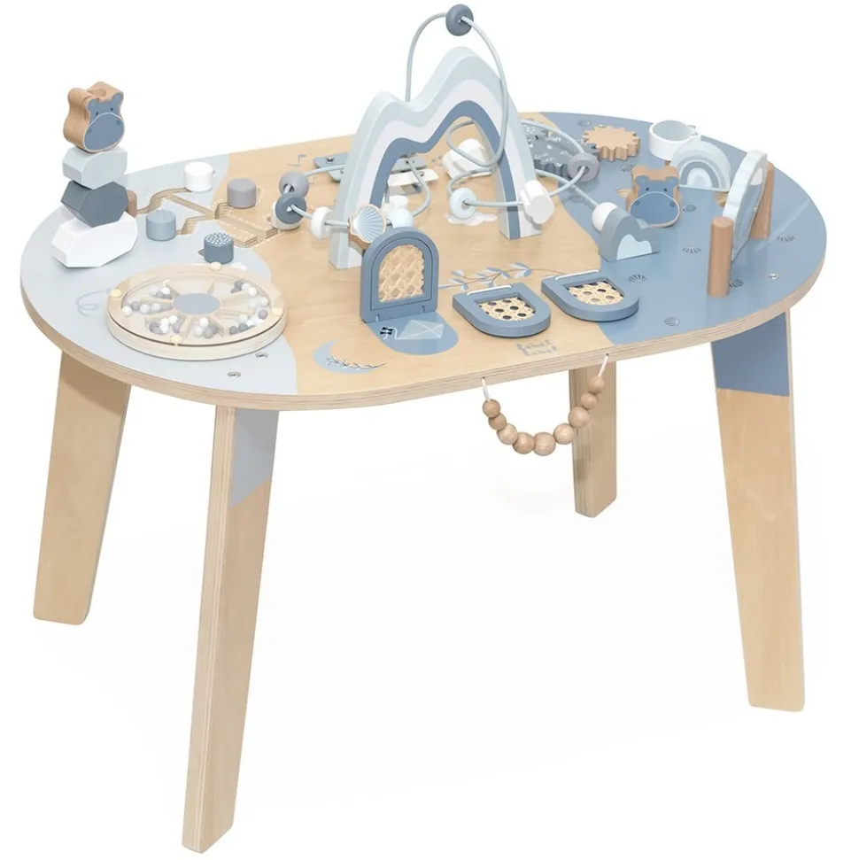 Table d'activités en bois - bleu