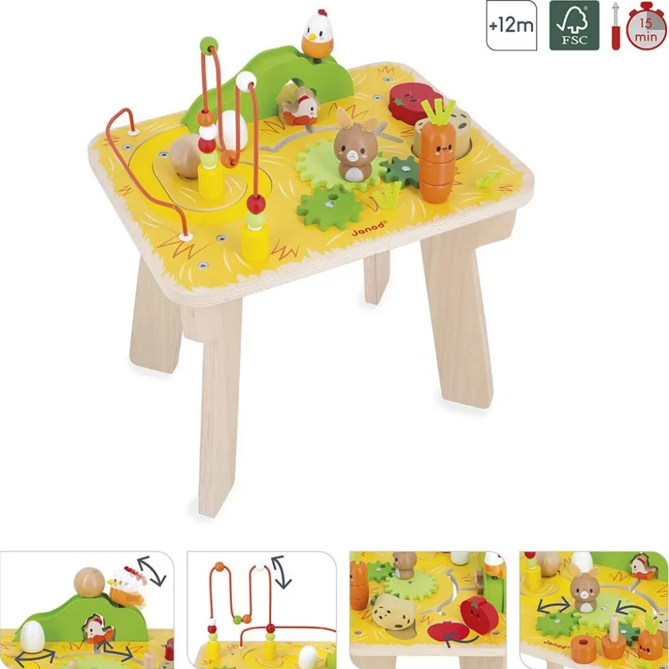 Table d'activités en bois ferme