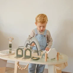 Table d'activités en bois - vert olive