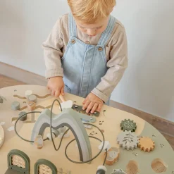 Table d'activités en bois - vert olive
