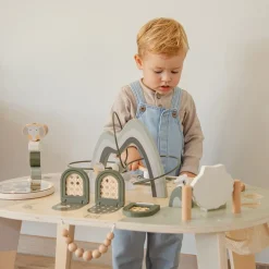 Table d'activités en bois - vert olive