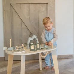 Table d'activités en bois - vert olive