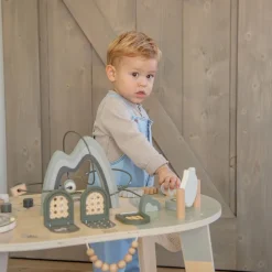 Table d'activités en bois - vert olive