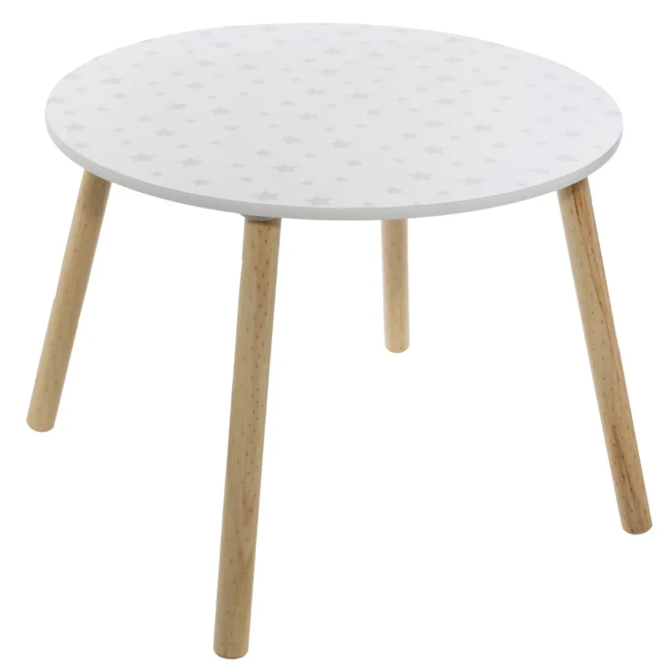 Table enfant douceur blanche étoiles grises
