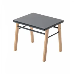 Table enfant gabriel + chaise basse louise hybride anthracite