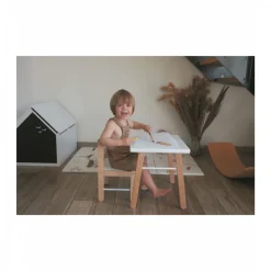 Table enfant gabriel + chaise basse louise hybride blanc
